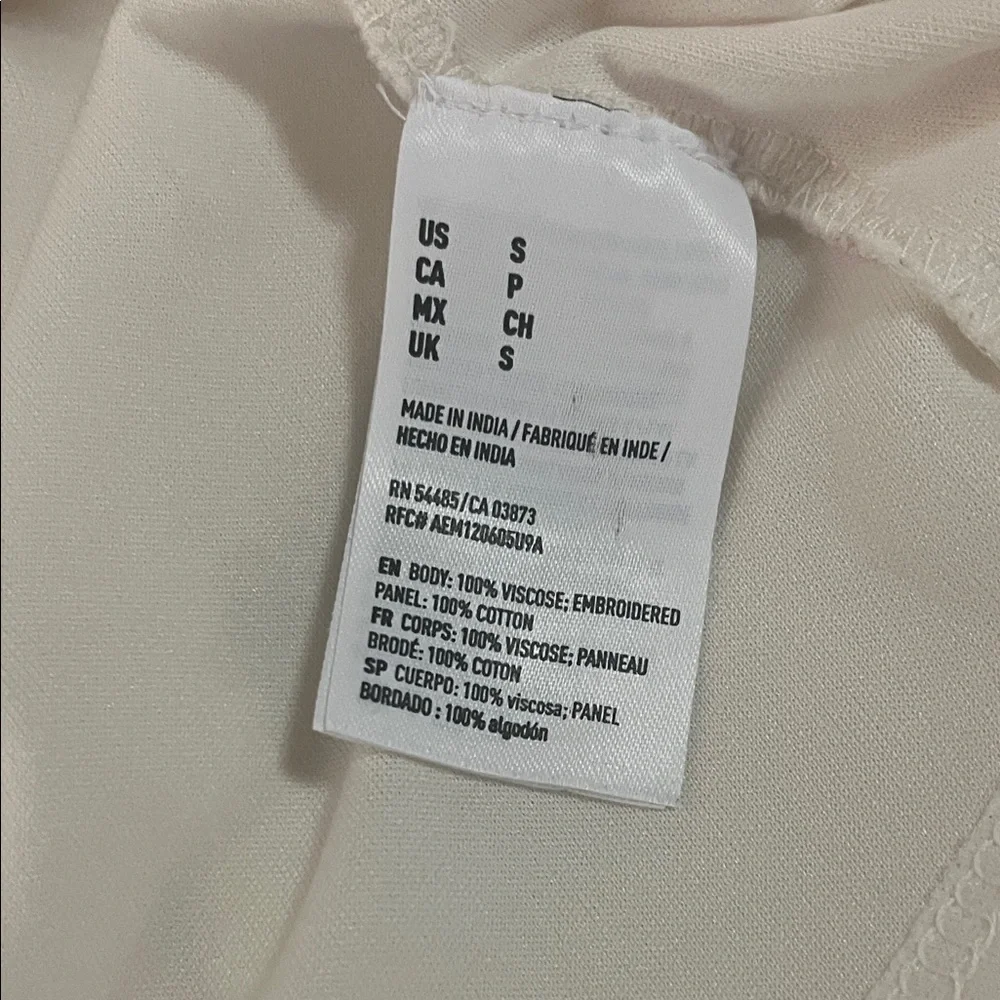 American Eagle Outfitters Small Vintage Ivory White Eyelet Tiered Boho Sundress - Picture 5 of 15